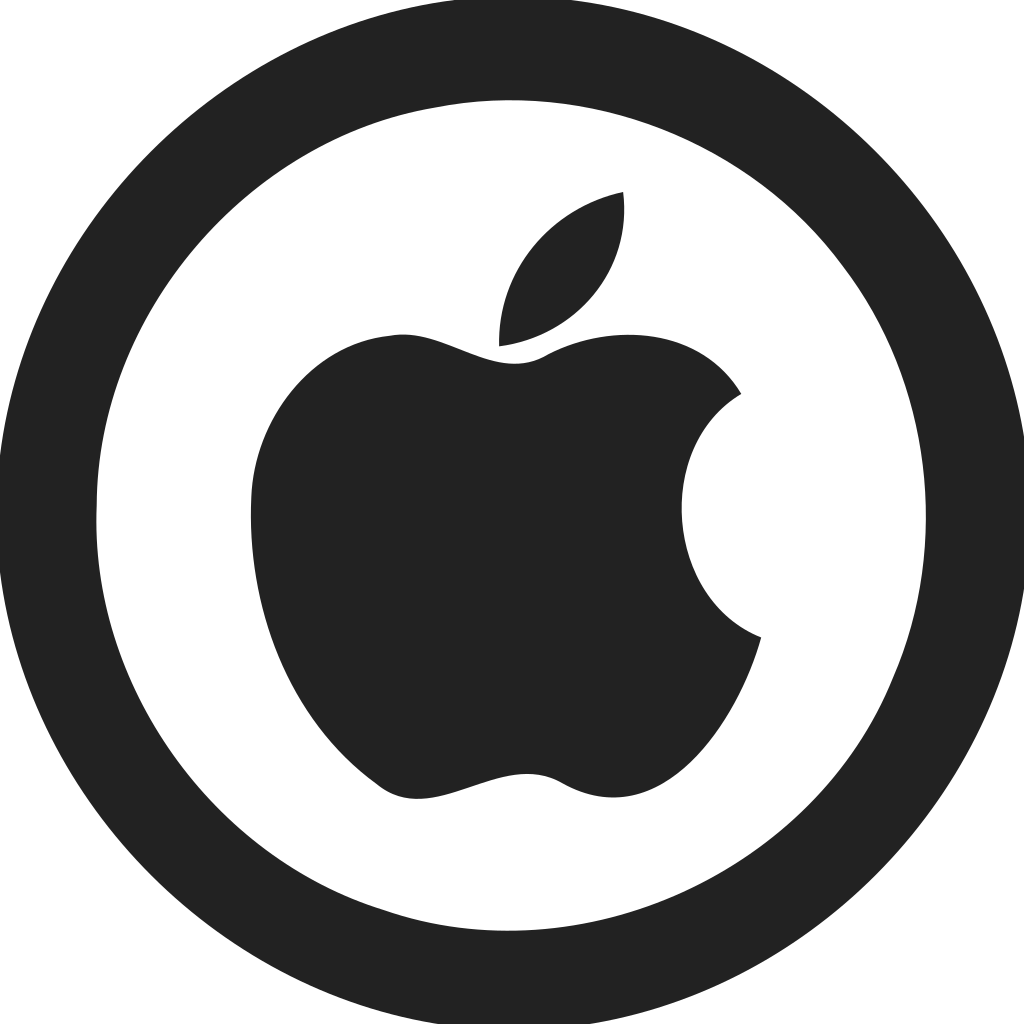Apple Logo Empty Circle Icon