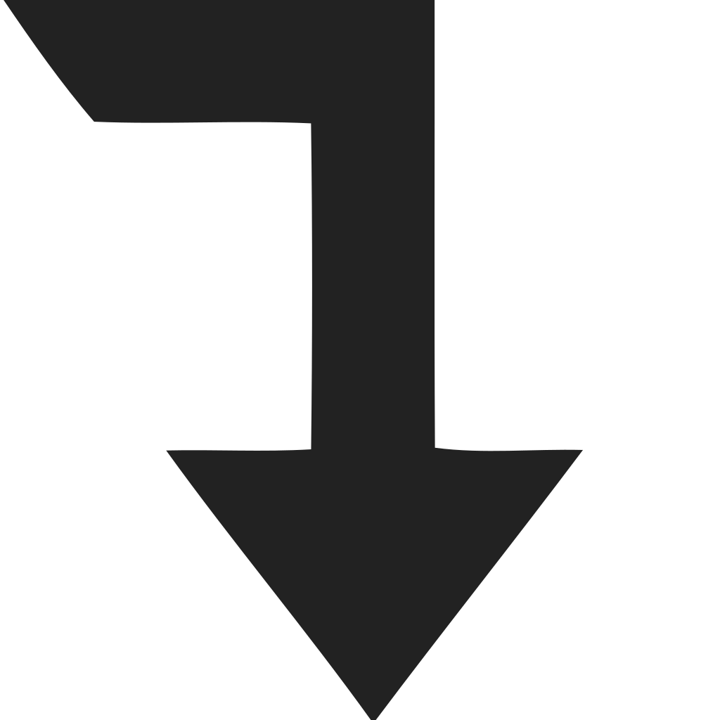 Directional Arrow Down Angled Icon
