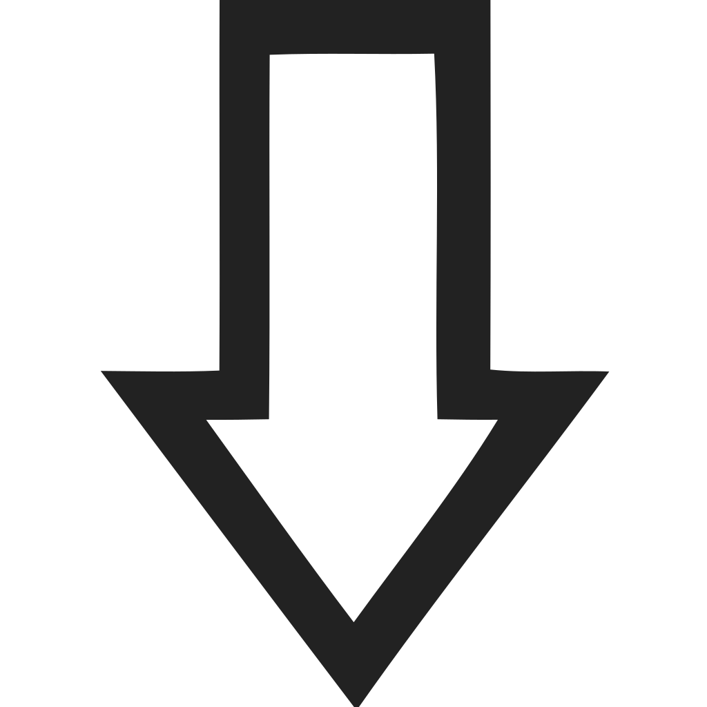 Directional Arrow Down Contour Icon