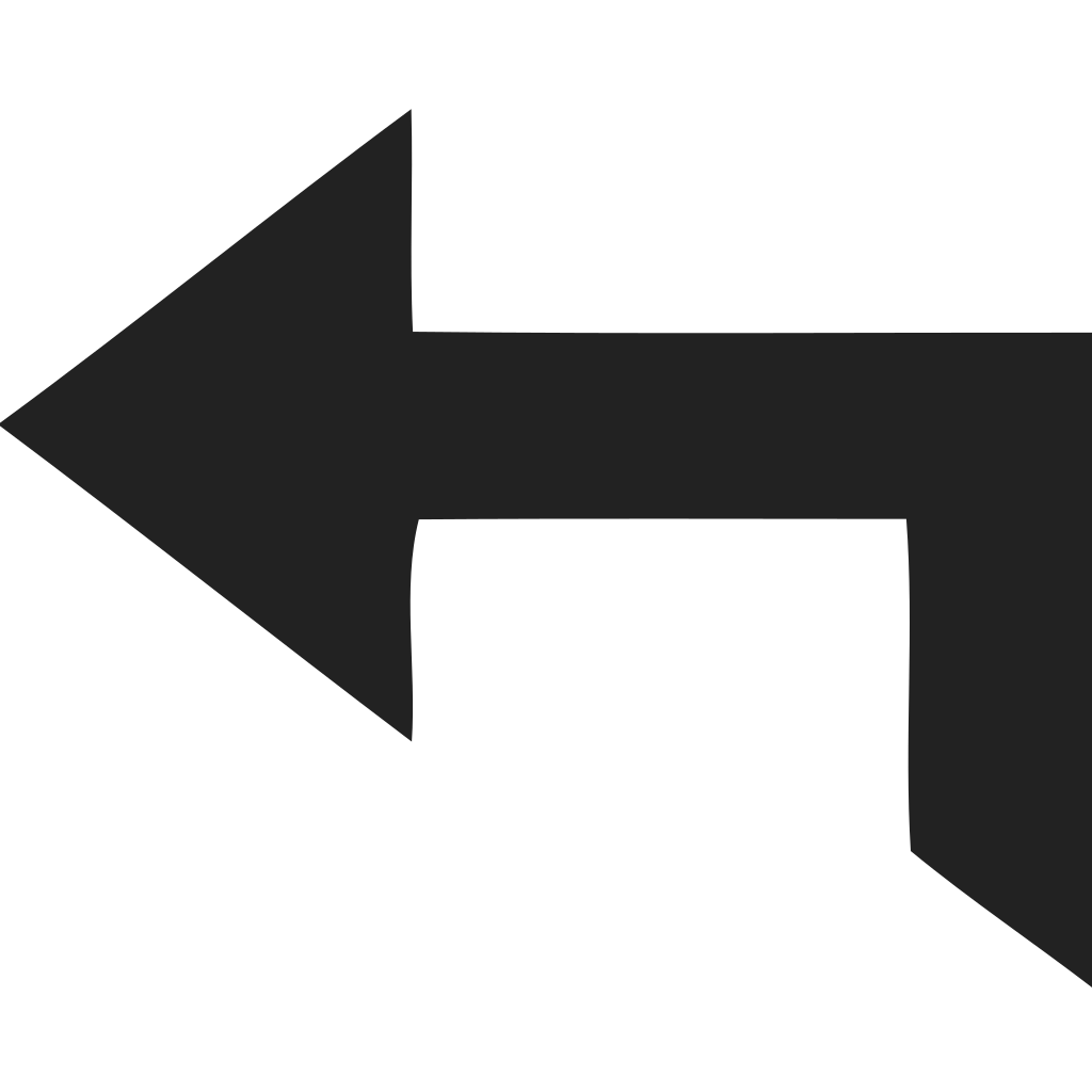 Directional Arrow Left Back Angled Icon