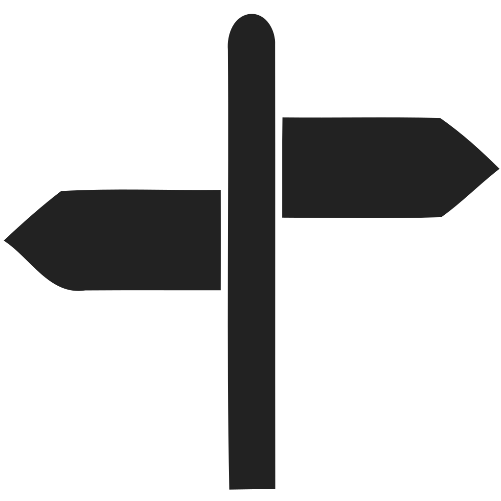 Directions White Stroke Icon