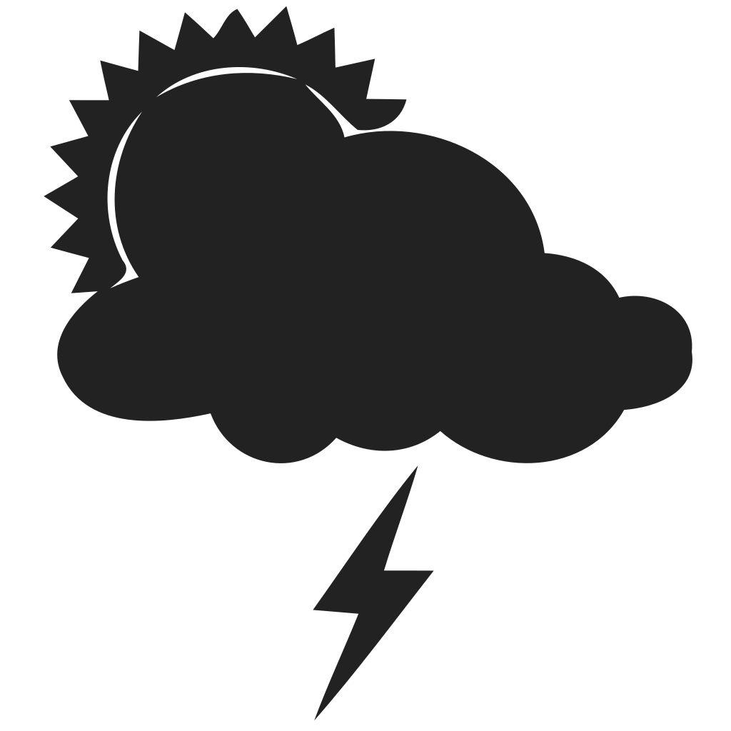 Partially cloudy and thunders Icon