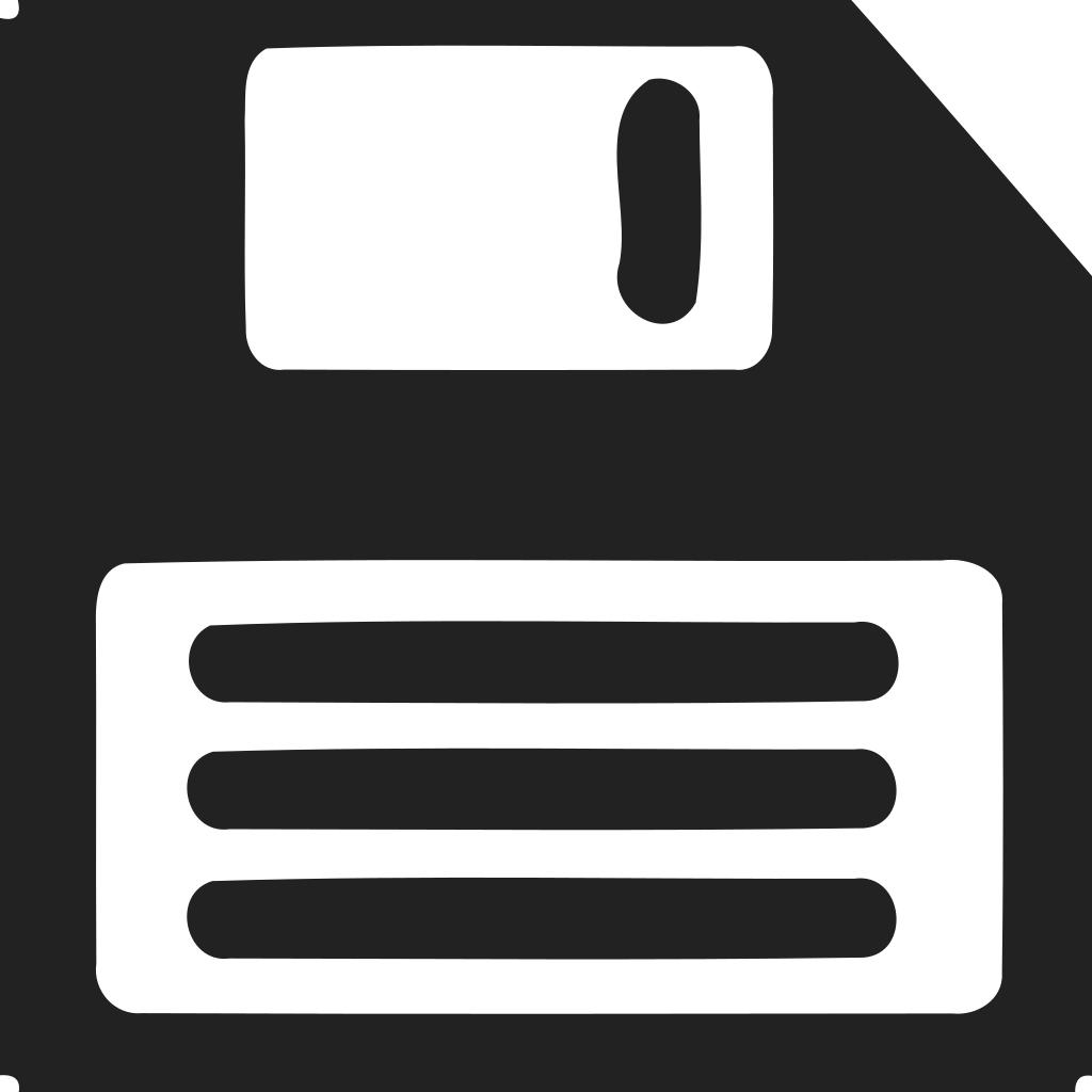 Save Floppy Disk Lines Icon