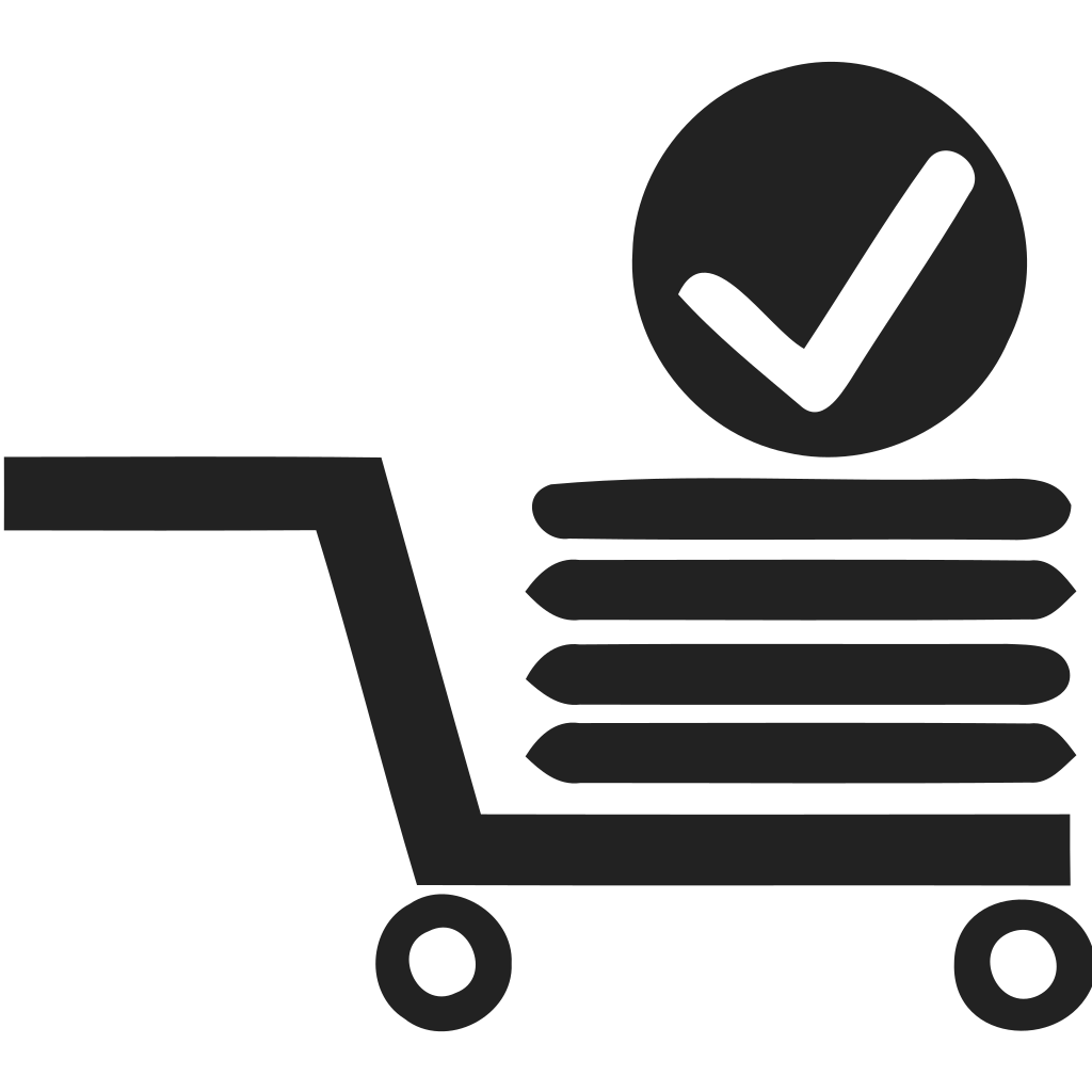 Shopping Cart Big Checkmark Icon