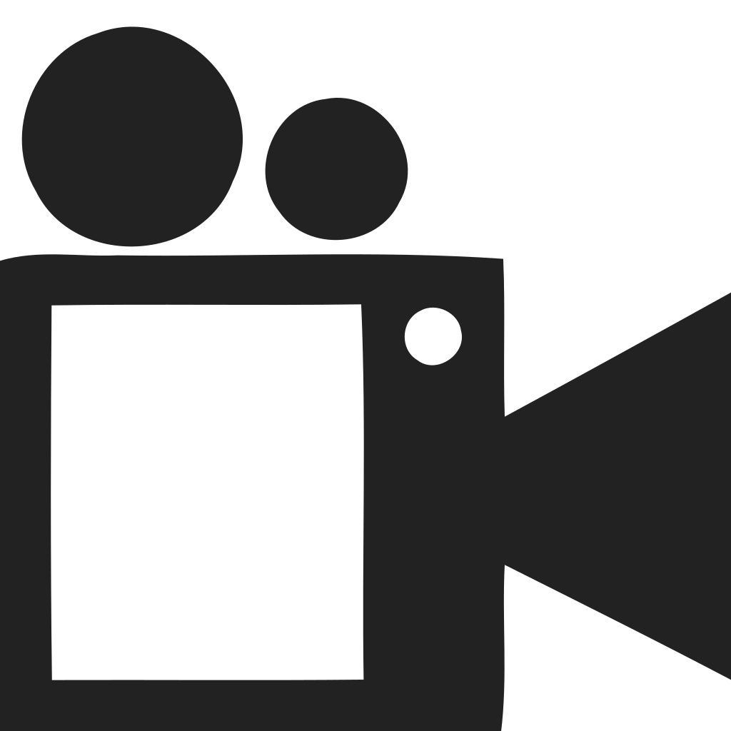 Camera With Screen And Filled Reels Icon