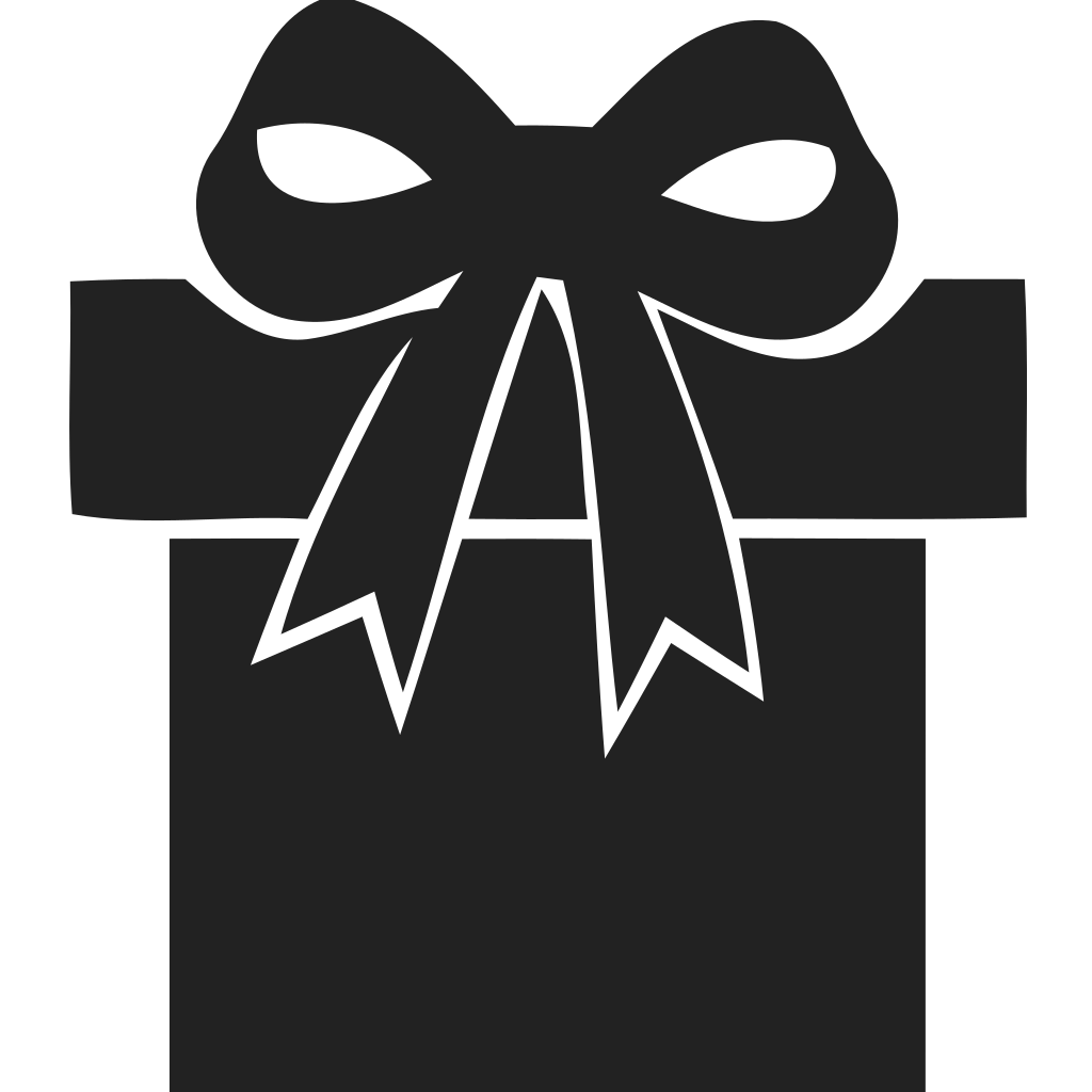 Present Black Ribbon Icon