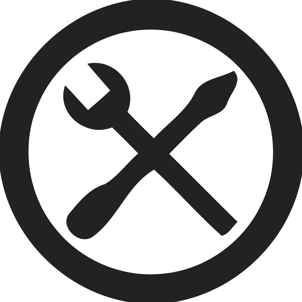 Setting Crossed Wrenchs Circle Empty Icon